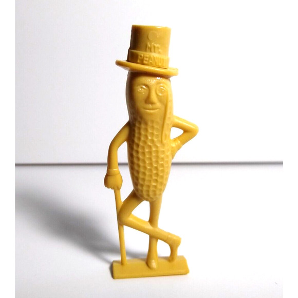 Planters Mr. Peanut Tan Toy Whistle Original Plastic Figure 1950s Vintage Retro - Picture 1 of 7